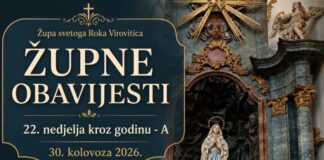 Župne obavijesti 30.08.2026.godine