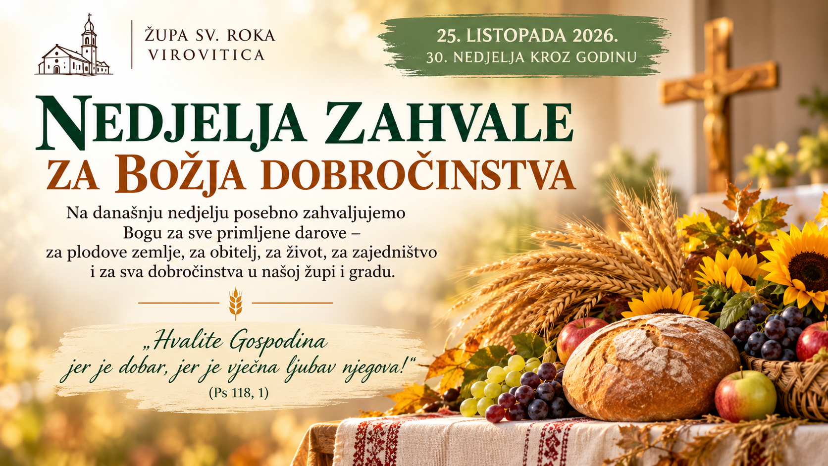 Nedjelja zahvalnosti za Božja dobročinstva